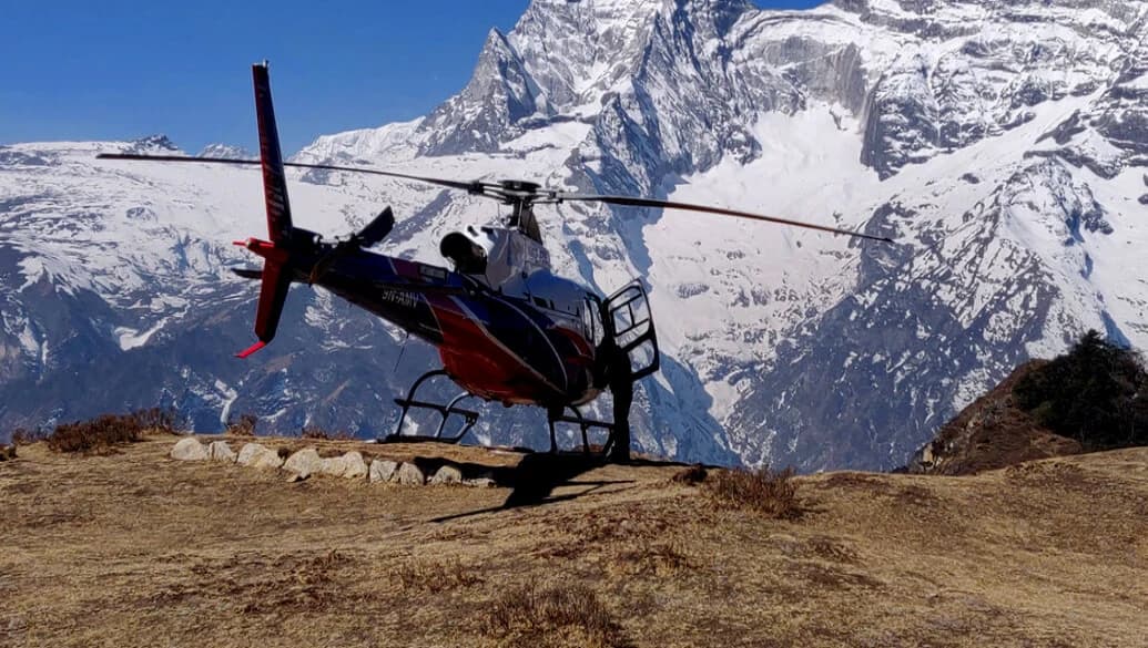 Pheriche to Kathmandu Helicopter Flight