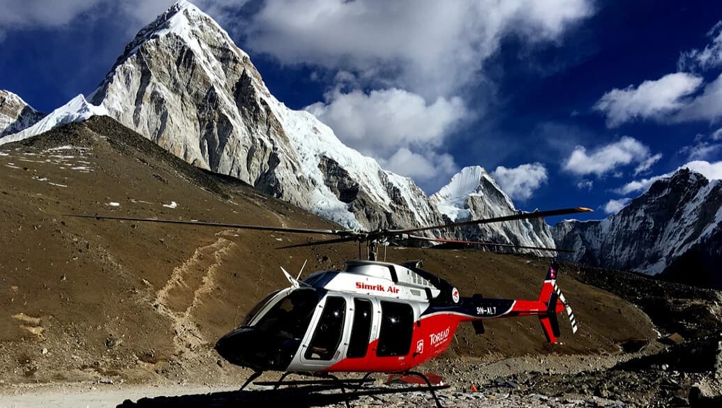 Gorakshep to Kathmandu Helicopter Flight