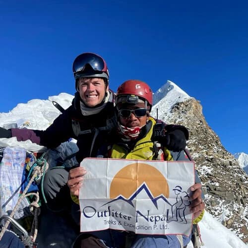 Amphu Lapcha Pass with Island and Mera Peak
